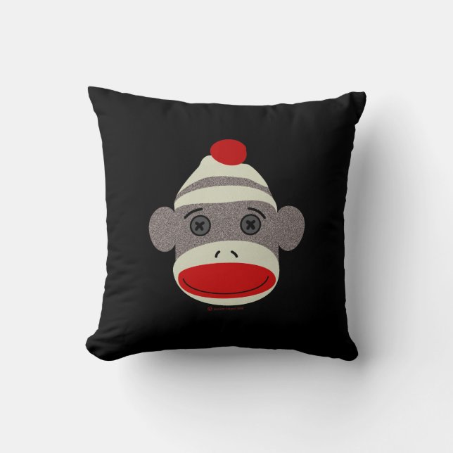 Sock Monkey Face Cushion (Front)
