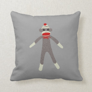 Sock Monkey Face Cushion