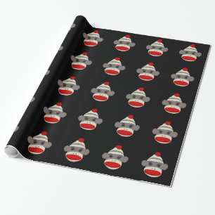 Sock Monkey Face Gift Wrapping Paper