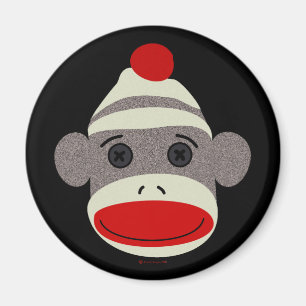 Sock Monkey Face Magnet