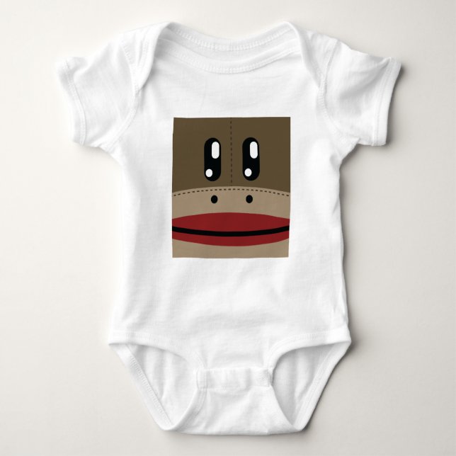 Sock Monkey Face Products Baby Bodysuit (Front)