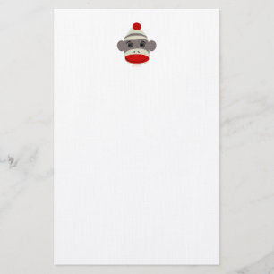 Sock Monkey Face Stationery