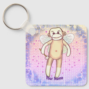 Sock monkey Fairy  Key Ring