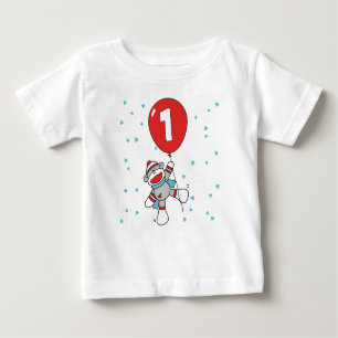 Sock Monkey First Birthday Baby T-Shirt