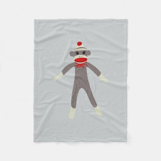 Sock Monkey Fleece Blanket (Front)