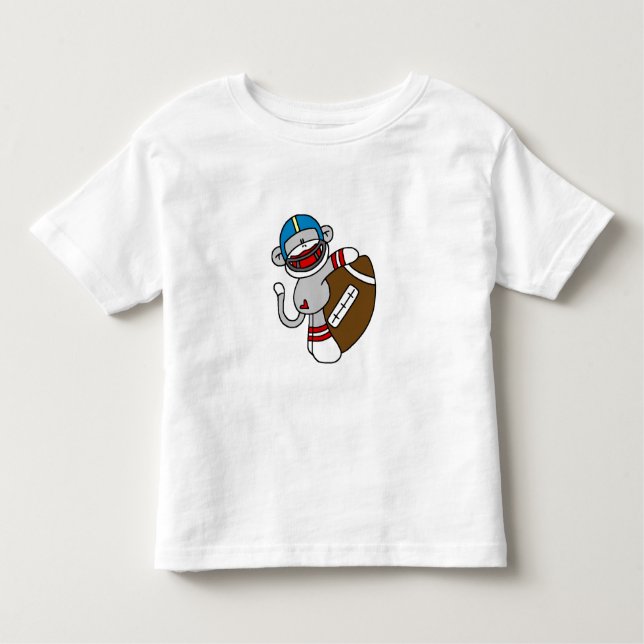 Sock Monkey Football Toddler T-Shirt (Front)