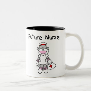SOCK MONKEY FUTURE NURSE Two-Tone COFFEE MUG