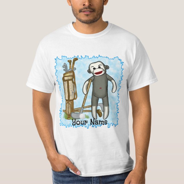 Sock Monkey Golf  custom t-shirt (Front)