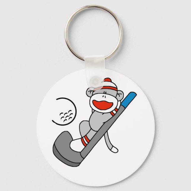 Sock Monkey  Golf Key Ring (Front)