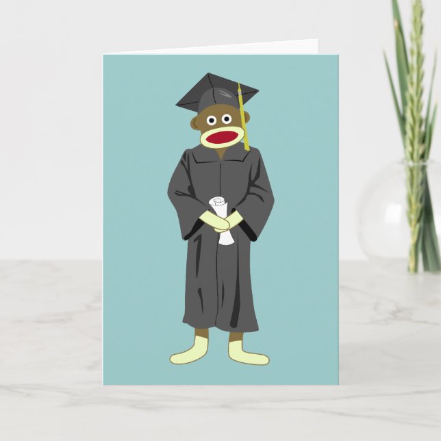 Sock Monkey Graduation Card (Front)