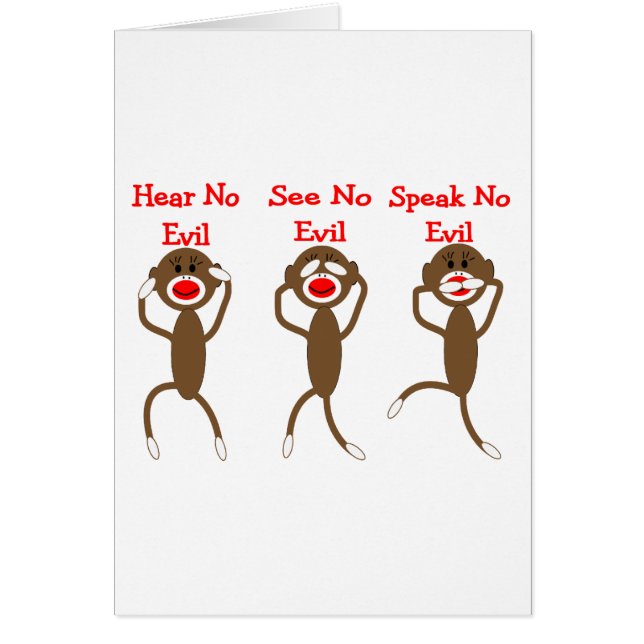 Sock Monkey--Hear, Speak, See NO EVIL (Front)