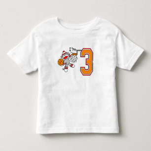 Sock Monkey Hoops 3rd Birthday Toddler T-Shirt