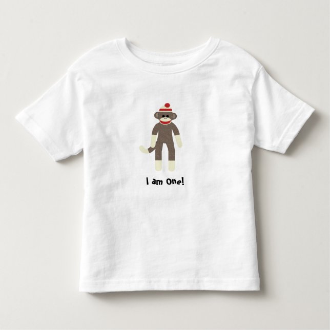 sock monkey I am One! Toddler T-Shirt (Front)