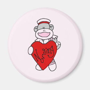 Sock Monkey I Love Nursing T-shirts and Gifts Magnet