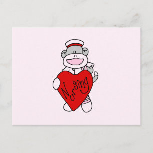 Sock Monkey I Love Nursing T-shirts and Gifts Postcard