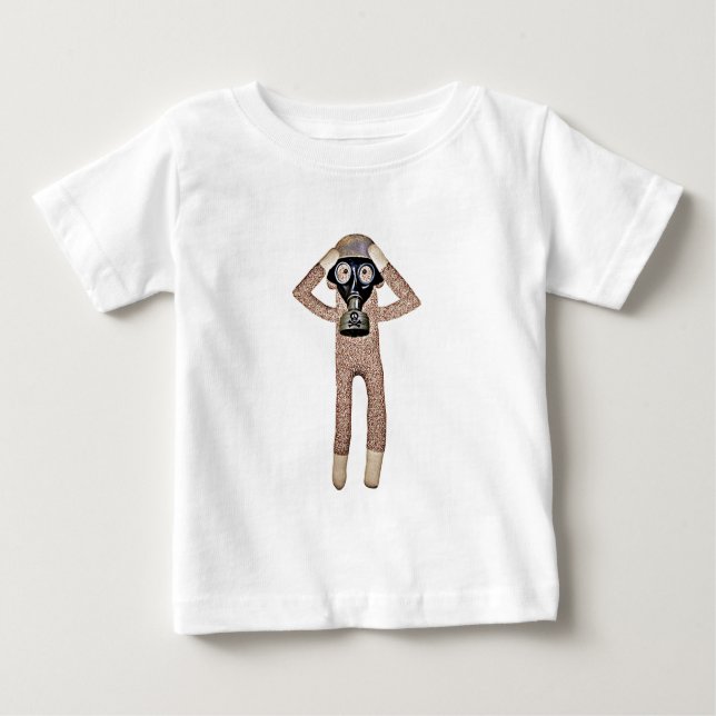 Sock monkey in a gas mask? baby T-Shirt (Front)
