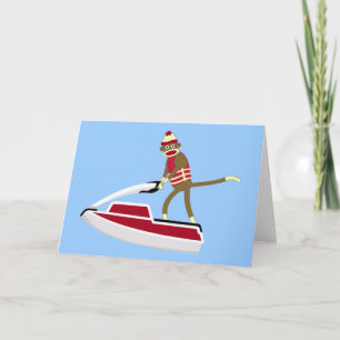 Sock Monkey Jetski Card