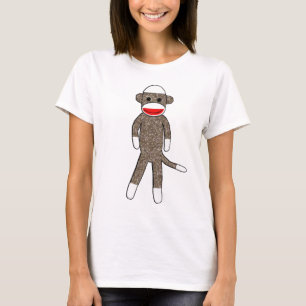 Sock Monkey Ladies Baby Doll Fitted T-Shirt