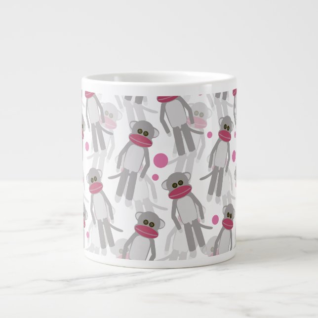 Sock Monkey Madness Large Coffee Mug (Front)