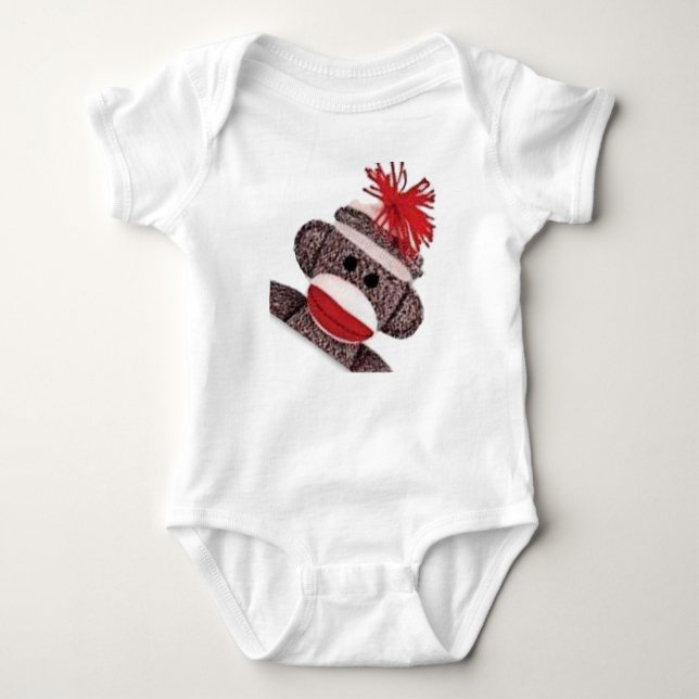 Sock Monkey merchandise products gifts Baby Bodysuit (Front)