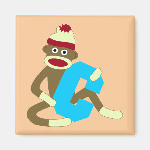 Sock Monkey Monogram Boy C Magnet