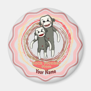 Sock Monkey Mum   Magnet