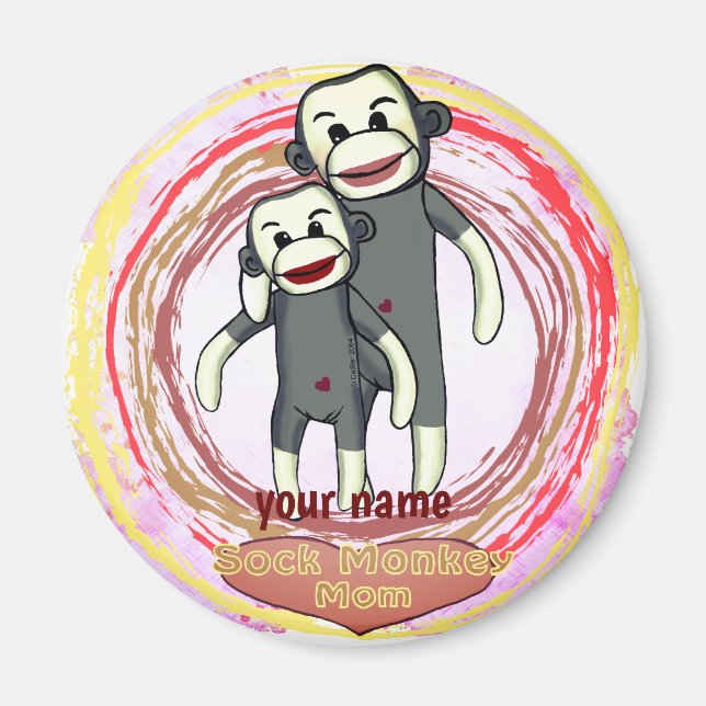 Sock Monkey Mum   magnet (Front)