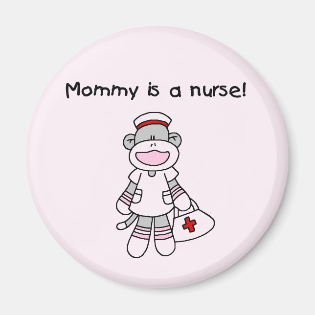 Sock Monkey Mummy Nurse T-shirts and Gifts Magnet (Front)