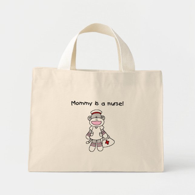 Sock Monkey Mummy Nurse T-shirts and Gifts Mini Tote Bag (Front)