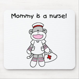 Sock Monkey Mummy Nurse T-shirts and Gifts Mouse Pad