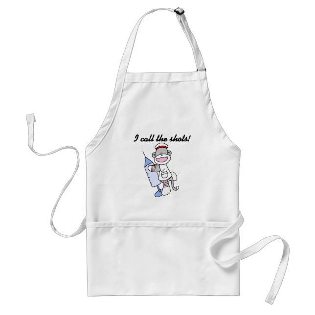 Sock Monkey Nurse I Call the Shots Gifts Standard Apron (Front)