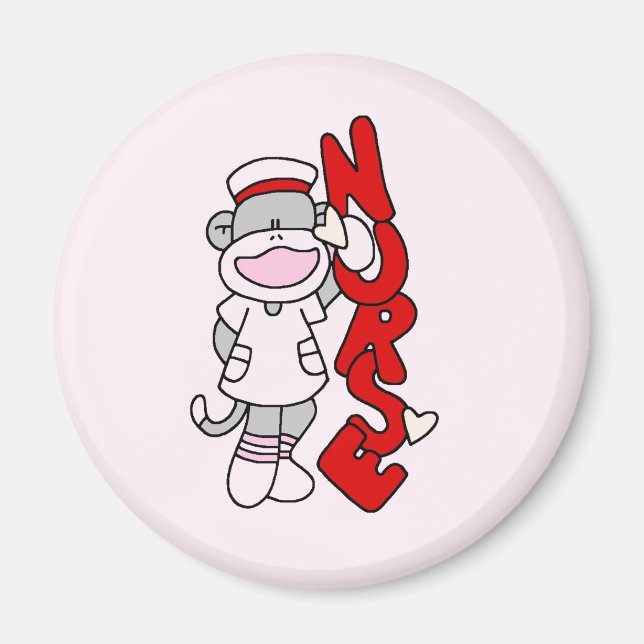 Sock Monkey Nurse T-shirts and Gifts Magnet (Front)