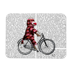 Sock Monkey on Bicycle Magnet