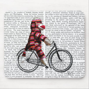 Sock Monkey on Bicycle Mouse Pad