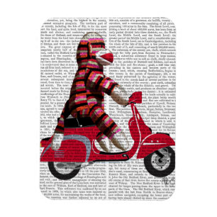 Sock Monkey on Moped Magnet