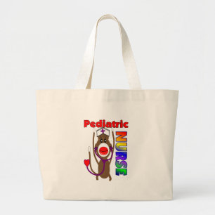 Sock Monkey Paediatrics Nurse Gifts Large Tote Bag