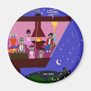 Sock Monkey Party Too Magnet