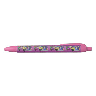 Sock Monkey Peace Bus Black Ink Pen