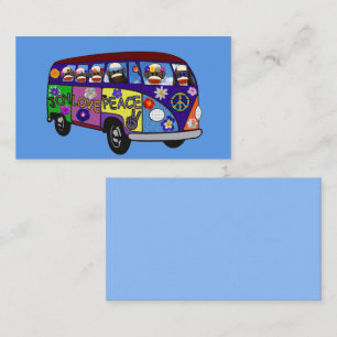 Sock Monkey Peace Bus Business Card