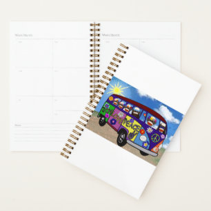 Sock Monkey Peace Bus Postcard Planner