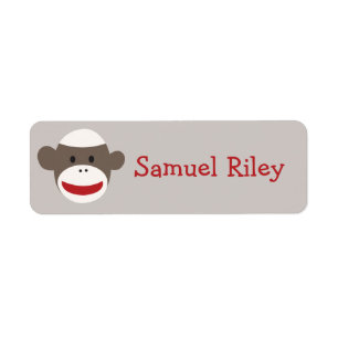 Sock Monkey Personalised Sticker