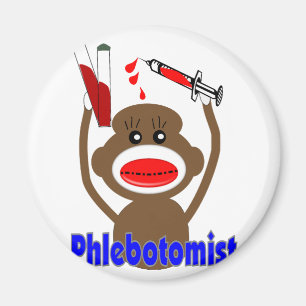 Sock Monkey Phlebotomist Gifts--Adorable Magnet