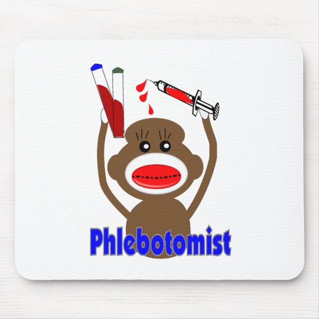 Sock Monkey Phlebotomist Gifts--Adorable Mouse Pad (Front)