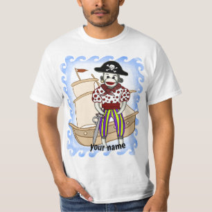 Sock Monkey Pirate  T-Shirt