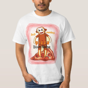 Sock Monkey Pizza T-Shirt