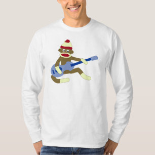 Sock Monkey Playing Blue Guitar T-Shirt