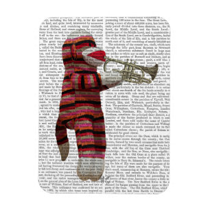 Sock Monkey Playing Trumpet Magnet