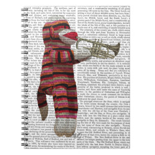 Sock Monkey Playing Trumpet Notebook