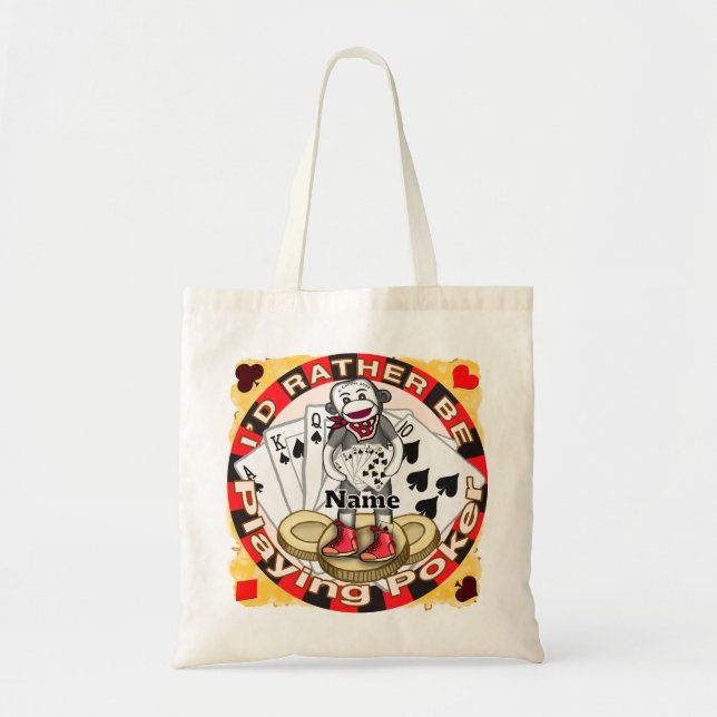 Sock Monkey poker Tote Bag (Front)