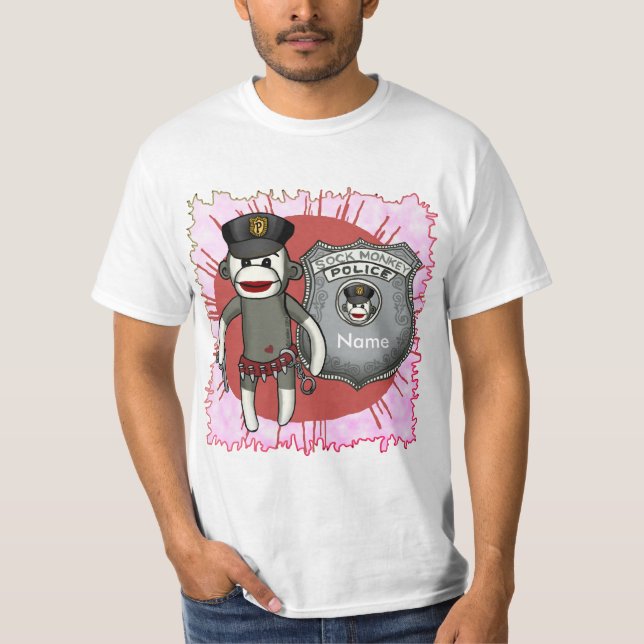 Sock Monkey Police  t-shirt (Front)
